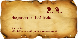 Mayercsik Melinda névjegykártya